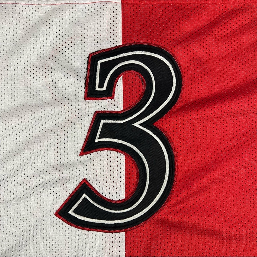 Reebok Iverson Jersey Mens Large Red White Vintage Split Football Embroidered - Picture 7 of 11